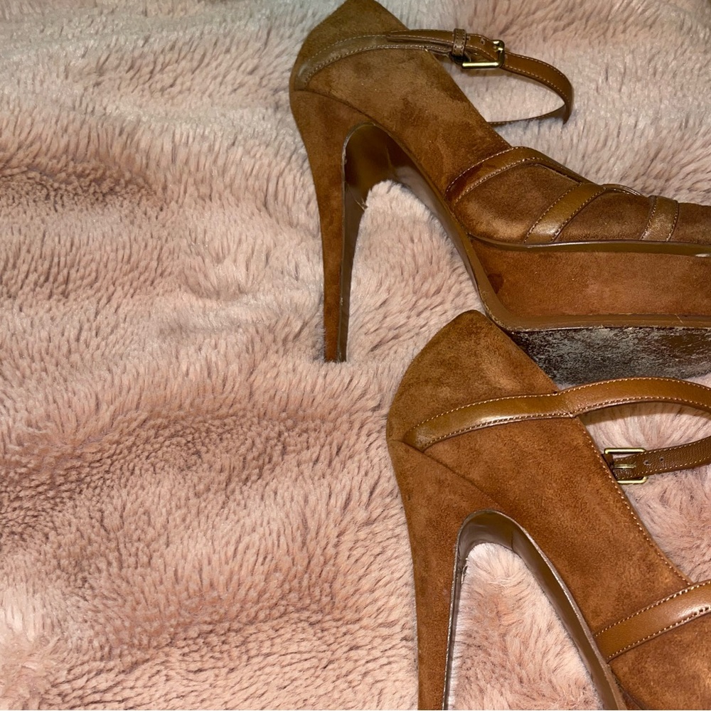 YSL Tribute brown suede heels - Picture 8 of 10